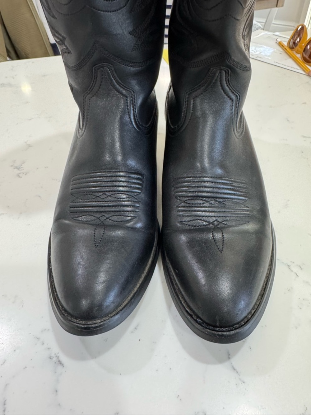 Ariat Heritage Western R Toe Black Leather Cowboy Boots Women's Style Size 7.5B - Picture 4 of 7